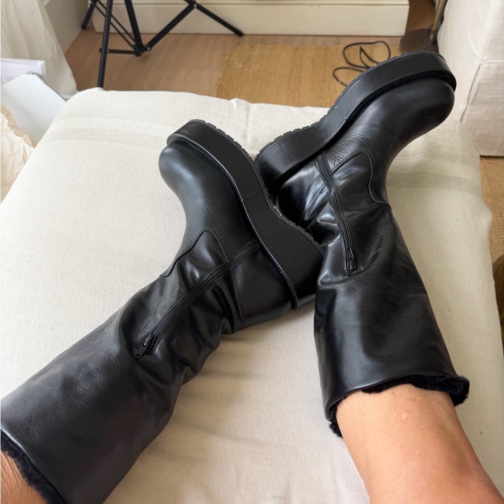 Neiman Marcus NWT  Paloma Barceló Boots leather flatform boots Two boots in one